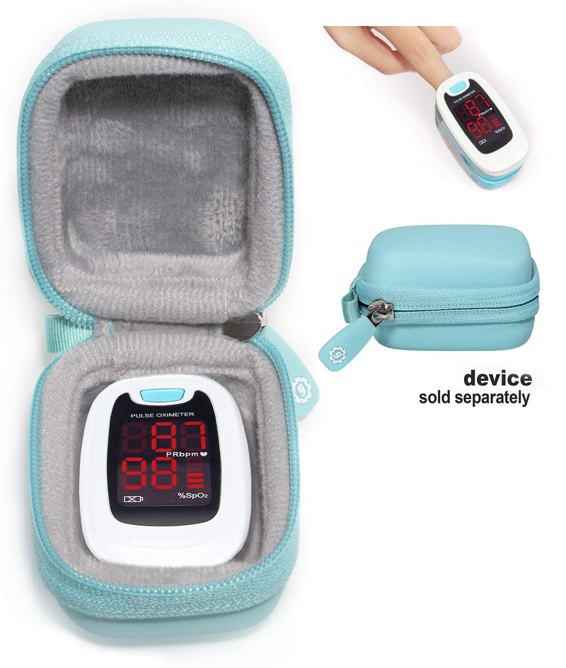 [Australia] - Fingertip Pulse Oximeter Case for Zacurate Pro 500DL, 500BL, Childrend; Facelake FL400 t. FL350, CMS500DA; mibest; ANKOVO, Santamedical, Innovo Deluxe, Santamedical, ANKOVO, CONTEC, Metene (CASE ONLY) Mint green 