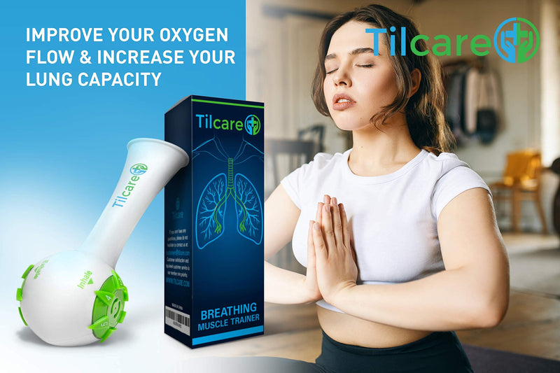 [Australia] - Inspiratory Expiratory Muscle Trainer by Tilcare - Perfect Breathing Exercise Device for Developing Strong Lungs - Lung Expander Exerciser That is a Great Drug-Free Therapy for COPD, CHF, or Dysphagia 