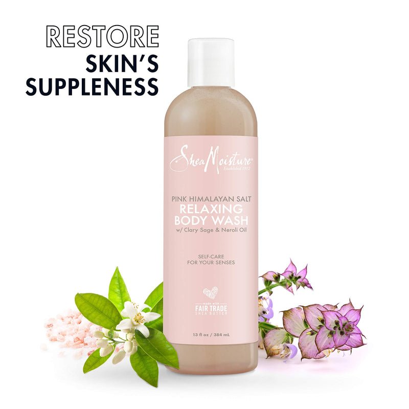 [Australia] - SheaMoisture Relaxing Body Wash All Skin Types Cruelty Free Skin Care Made with Fair Trade Shea Butter, Pink Himalayan Salt, Sage, 13 Ounce 13 Fl Oz (Pack of 1) 
