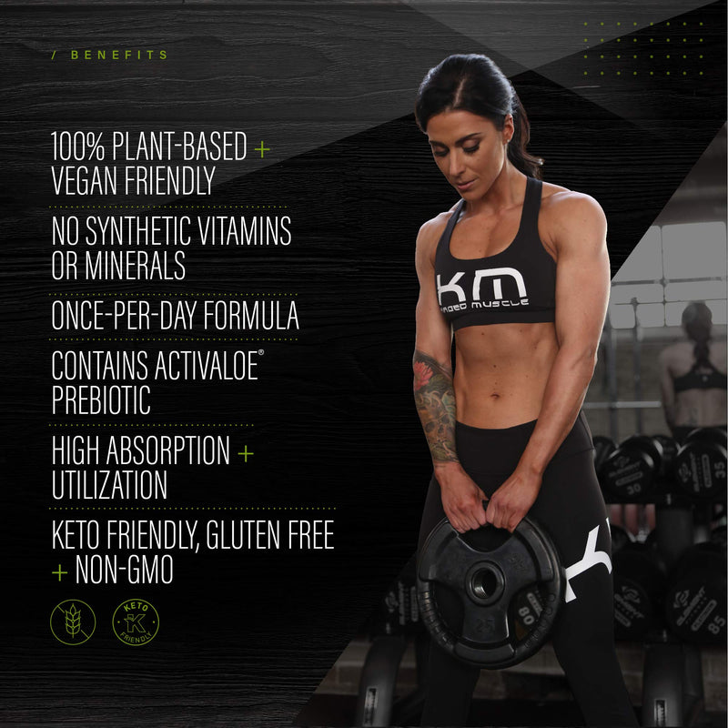 [Australia] - Whole Foods Multivitamin, Kaged Muscle Multivitamin Made with Organic Fruits & Veggies, Plant Based Vegan Multivitamin for Women and Men with Vitamin C, Vitamin D, Vitamin E, Vitamin B12, 60 Count 