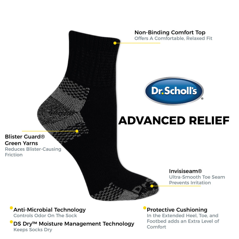 [Australia] - Dr. Scholl's Women's Advanced Relief Socks - 2 & 3 Pair Packs Ankle 4-10 White 