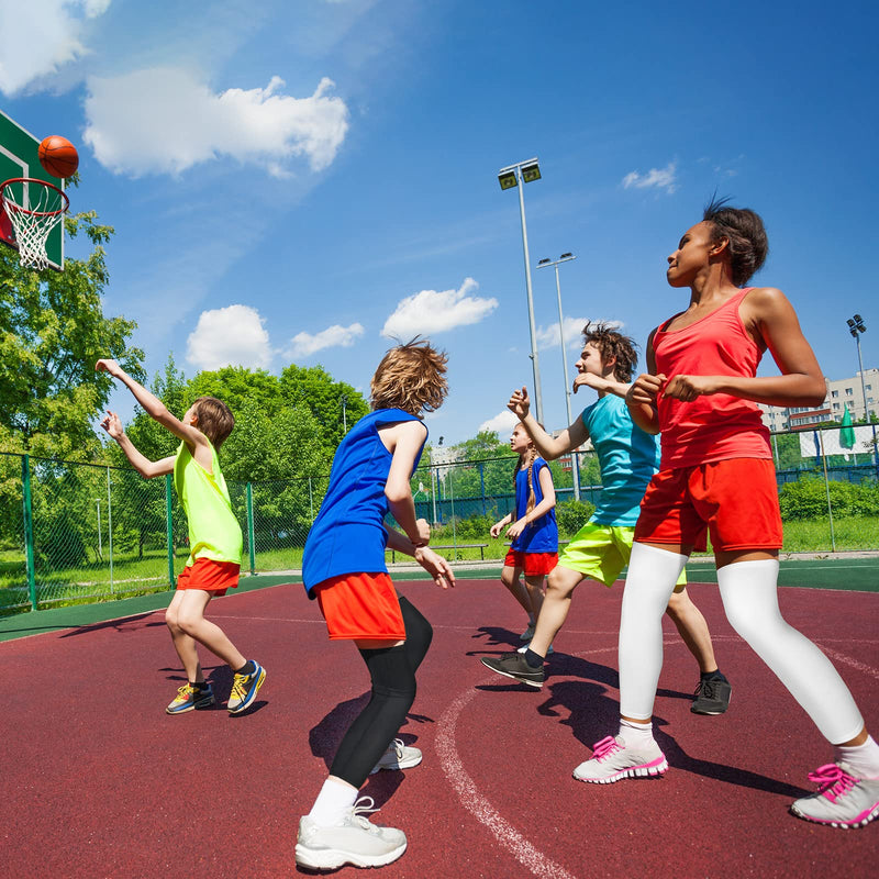 [Australia] - Kids Long Compression Leg Sleeves Non Slip UV Protection Thigh Calf for Boy Girl Youth Basketball Running Sport Small 