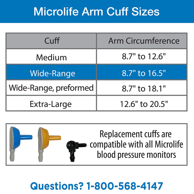[Australia] - Microlife Wide-Range Replacement Blood Pressure Cuff for Upper Arms 8.7-16.5-Inch 