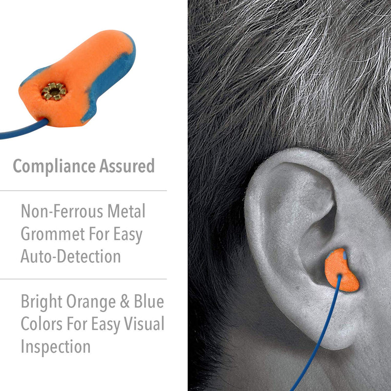 [Australia] - Howard Leight by Honeywell LT-30 100-Pair 32NRR Laser Trak Corded Single-Use Earplugs - Orange/Blue 100 Pairs 