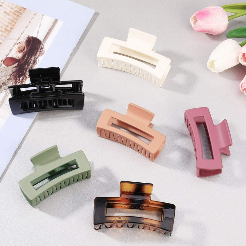 [Australia] - FANTESI 6 Pcs Big Claw Clips, Large Non slip Hair Clip Matte Jaw Clips for Women and Girls 