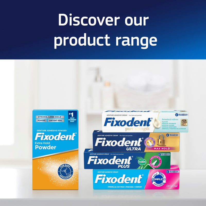 [Australia] - Fixodent Extra Hold Denture Adhesive Powder, 2.7 Ounce (Pack of 4) 