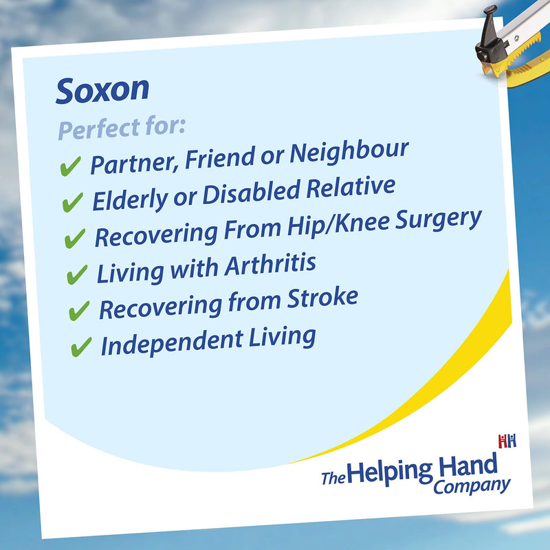 [Australia] - The Helping Hand Company Soxon Sock Aid - Fabric Sock Aid Tool and Stocking Applicator - Easy to Use Sock Puller Aid for Elderly, Disabled, Pregnant Women, Arthritis and Hip Recovery, White Single 