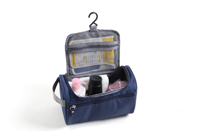 [Australia] - Men Large Toiletry Bag Blue Large Travel Organizer Pure Dopp Kit Shaving Case Toiletries Accessories Bathroom Waterproof Wash Bag with Hook(blue) 