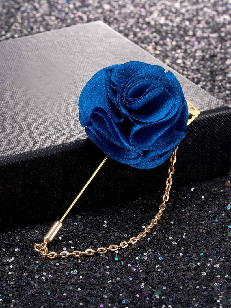 [Australia] - Shappy Men's Satin Lapel Pins with Metal Chain, Handmade Boutonniere Pins with Metal Chain and Storage Box (15 Colors) 