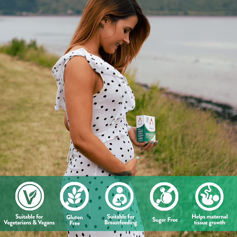 [Australia] - Active Folic | Folic Acid for Pregnancy | x3 Greater Absorption | Vegan Folic Acid Supplement Containing Methyl Folate | 60 Tablets 