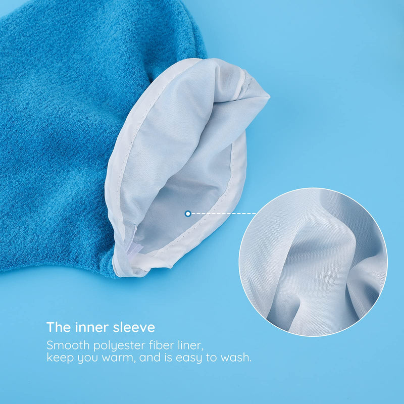 [Australia] - Paraffin Wax Gloves & Booties, Segbeauty Paraffin Heated SPA Mittens Foot Liners, Gloves & Socks for Hot Wax Hand Therapy Thermal Treatment Home DIY SPA Therabath Wax Warmer Paraffin Wax Machine Blue Thin 