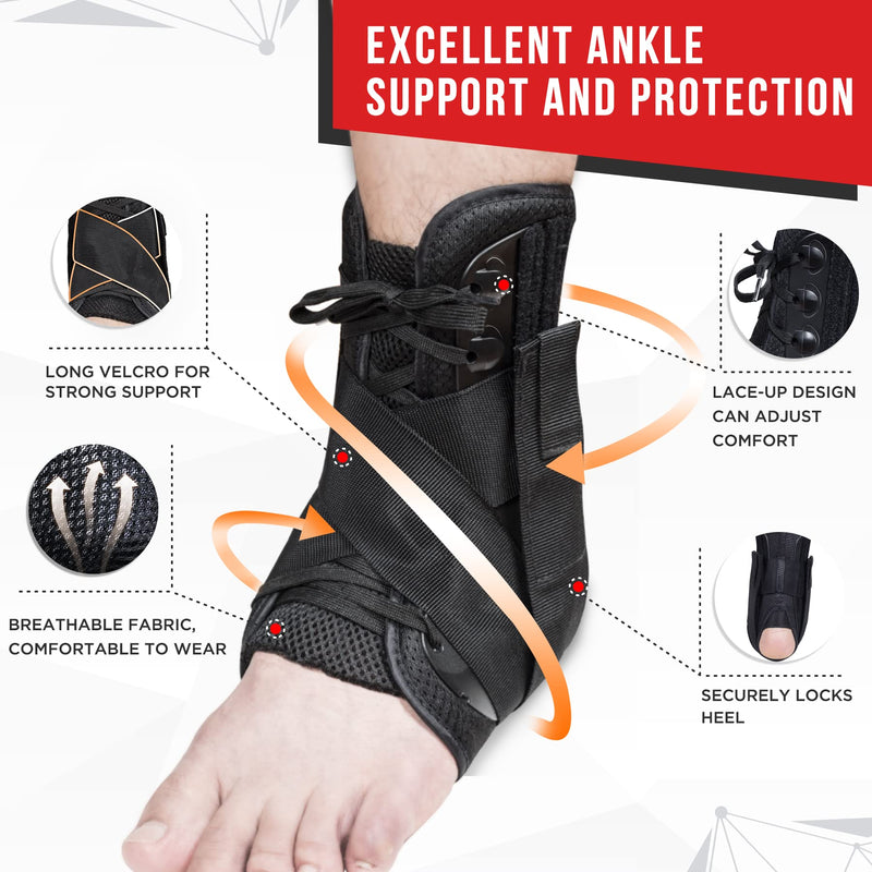 [Australia] - Lace Up Ankle Brace for Women, 2022 New Upgraded Ankle Stabilizer Brace with Adjustable Ankle Wrap, Ankle Support for Men, Sprained Ankle, Injury Recovery, Achilles Tendonitis (Small) Small 