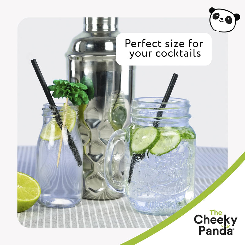 [Australia] - The Cheeky Panda – Bamboo Paper Black Sip Straws | Pack of 250 Straws | Perfect for Cocktails, 100% Biodegradable, Plastic-Free, Eco-Friendly, Strong & Sustainable 