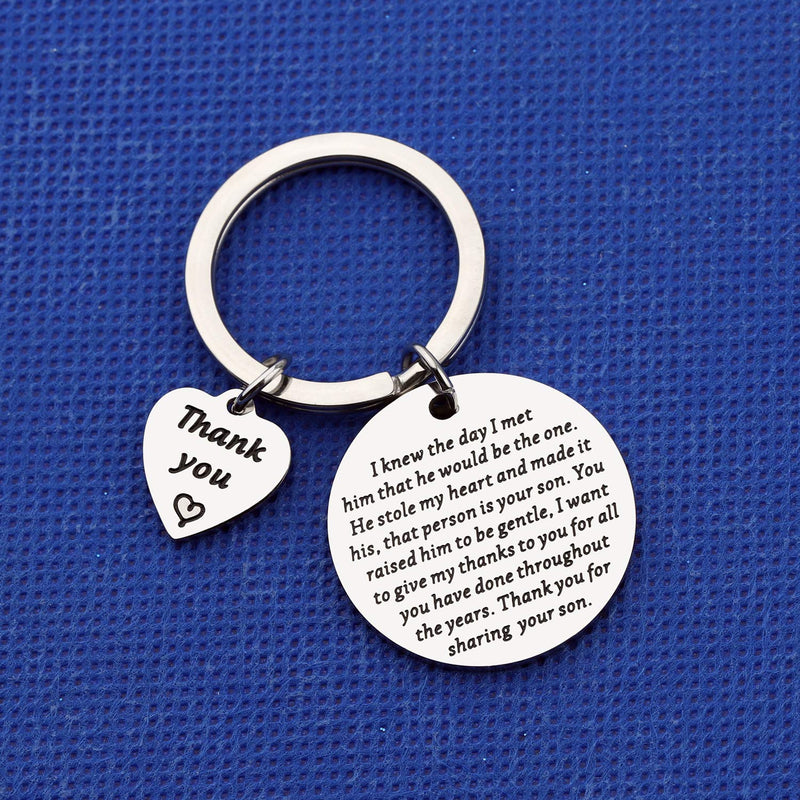 [Australia] - LQRI Mother of The Groom Gifts Mother-in-Law Keychain I Knew The Day I Met Him That He Would Be The One Keychain Wedding Gift Jewelry Mother in Law Gift sliv 