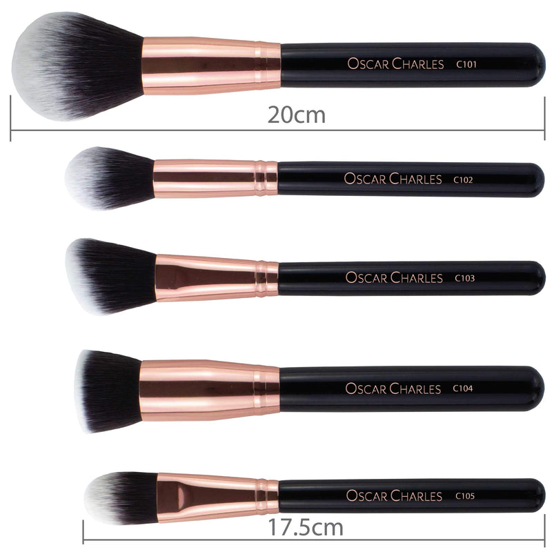 [Australia] - Oscar Charles 12-Piece Professional Makeup Brush Set - Rose Gold 