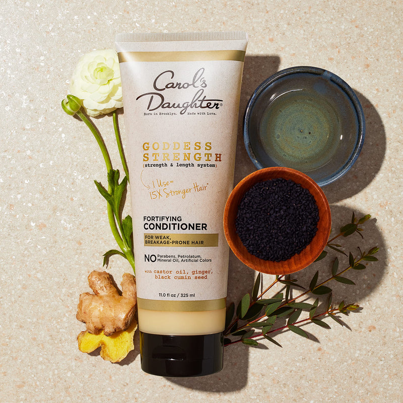 [Australia] - Carol’s Daughter Goddess Strength Conditioner with Castor Oil for Curly, Wavy, Natural Hair, Anti-breakage Deep Conditioner, Hair Mask and Detangler, Add Moisture to Dry, Damaged Hair, 11 fl oz 