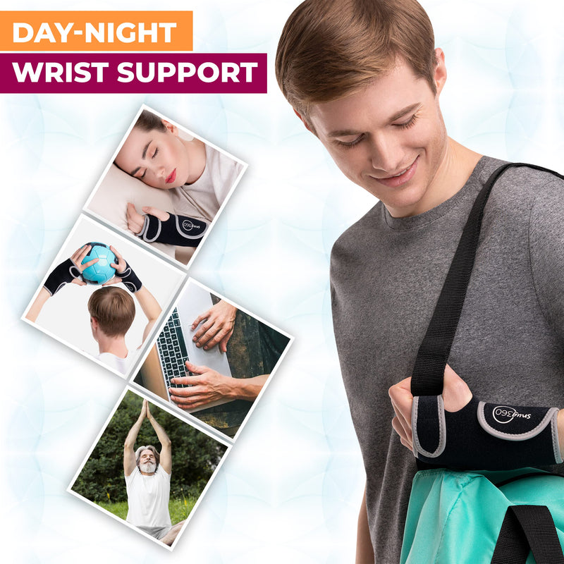 [Australia] - SNUG360 Wrist Brace with Splint - Adjustable & Breathable Wrist Brace for Carpal Tunnel, Tendonitis, Arthritis, Sprain & Fracture, Removable Aluminum Splint for Wrist Support, Left Hand, OR Right Hand (Left Hand) 
