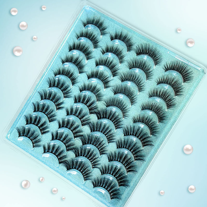 [Australia] - PURELEOR 20 Pairs False Eyelashes 4 Styles Mixed 3D Faux Mink Lashes Fake Eyelash（Mixed-01） Mixed-01 