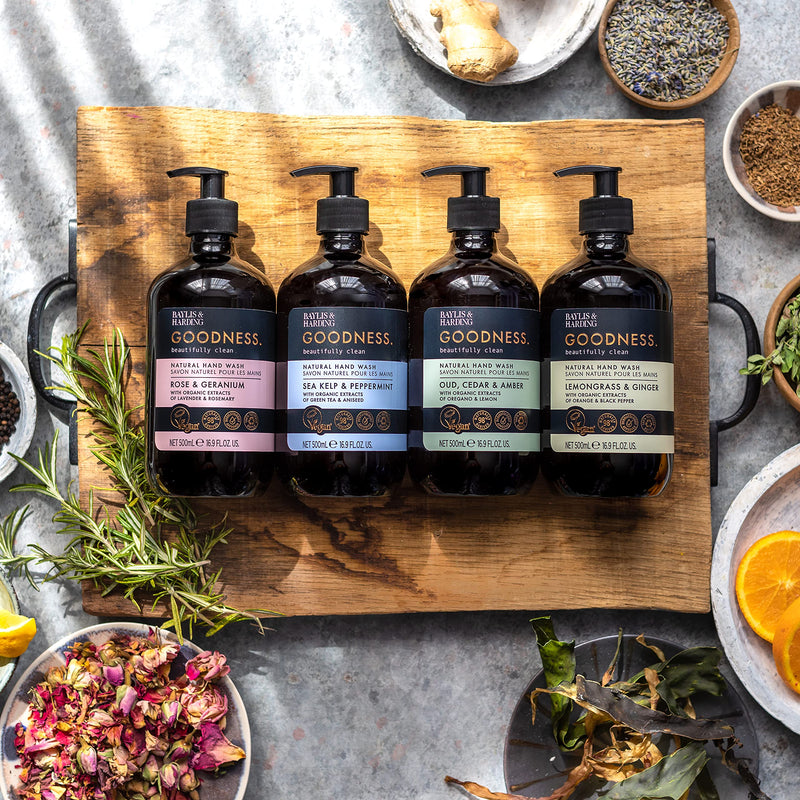 [Australia] - Baylis & Harding Goodness Lemongrass and Ginger 3 x 500 ml Hand Wash and 3 x 500 ml Bath Soak Bundle Lemongrass & Ginger Hand & Bath Bundle 
