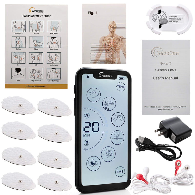 [Australia] - Tens Unit Muscle Stimulator 24 Massage Mode Tens EMS Machine Device Touchscreen Massager Intensity Deep Tissue Shoulder Pain Relief Sciatica Tendonitis Plantar Fasciitis 