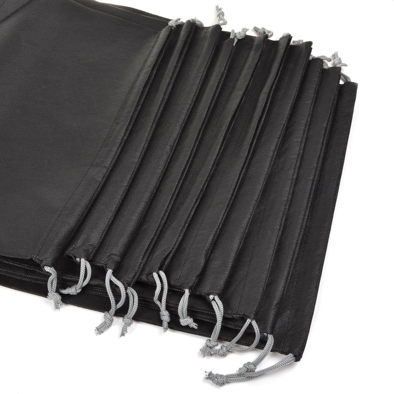 [Australia] - Cosmos 10 Pcs Unisex-Adult Black Color Non-Woven Drawstring Shoe Bags for Travel Carrying, 17-1/2 x 13-1/2 Inches 