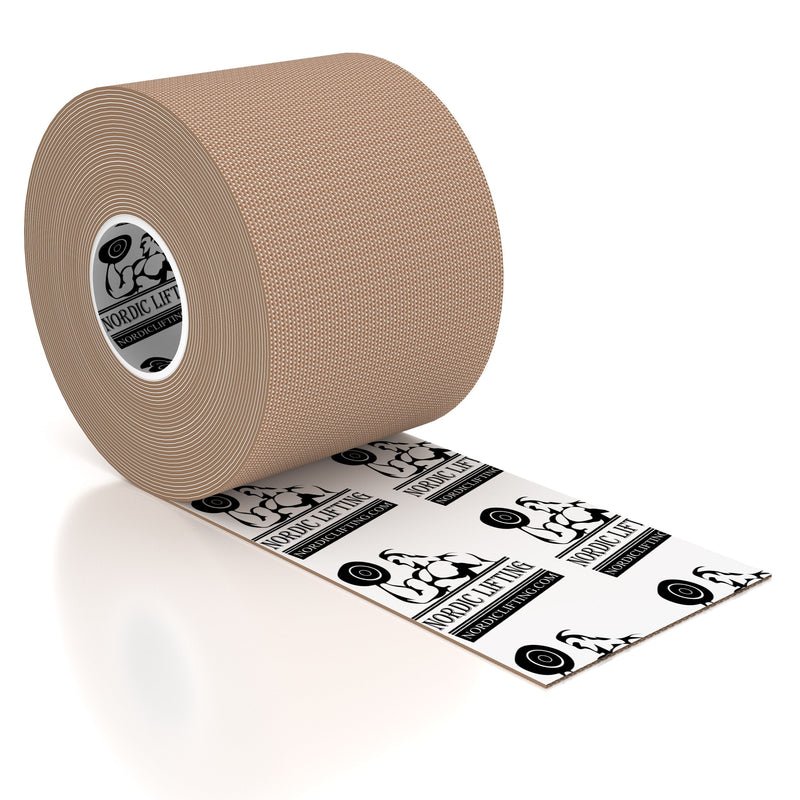 [Australia] - Nordic Lifting Kinesiology Tape - Pro Sports & Athletic Taping for Knee, Shin Splints, Shoulder and Muscle - 2" X 16.4' Uncut Roll (Beige) Beige 