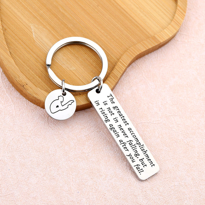 [Australia] - FUSTMW Platform Diving Gifts Keychain Springboard Diving Gifts Diving Swimmer Gifts for Diving Athlete Inspirational Gifts silver 