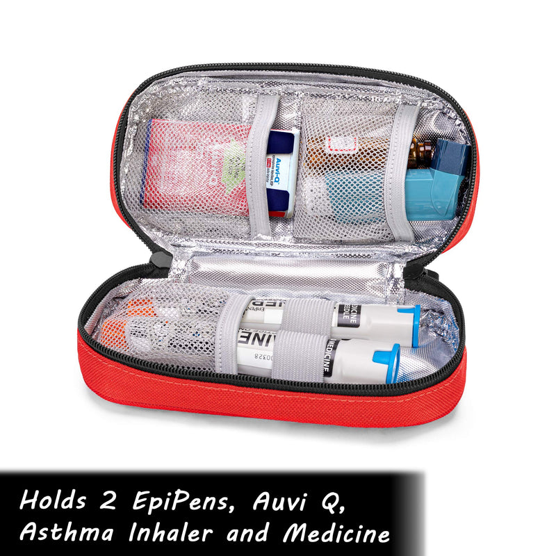 [Australia] - CURMIO Epipen Carrying Case for Adult and Kid, Insulated Medicine Bag for Epi Pens, Auvi-Q, Asthma Inhaler, Spacer 