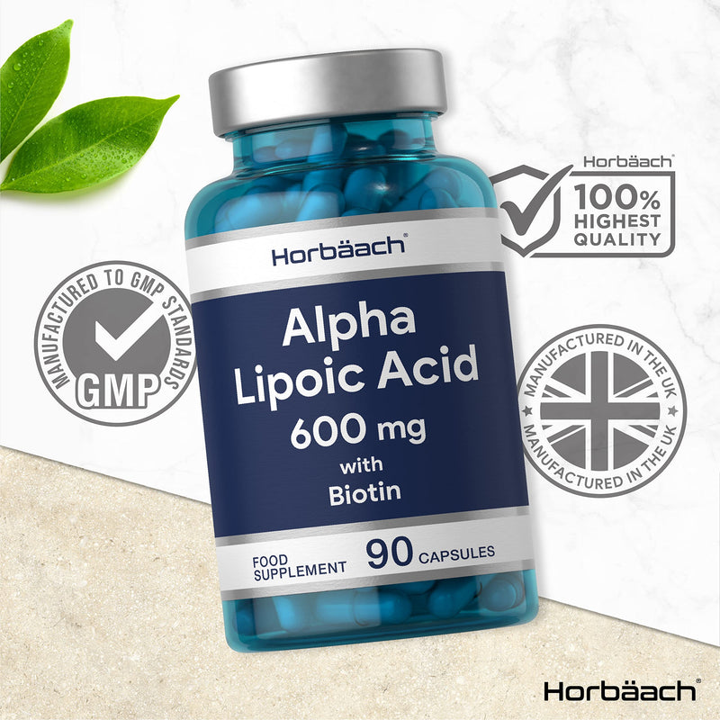 [Australia] - Alpha Lipoic Acid ALA Supplement 600mg | 90 Capsules | Plus Biotin Optimiser | by Horbaach 