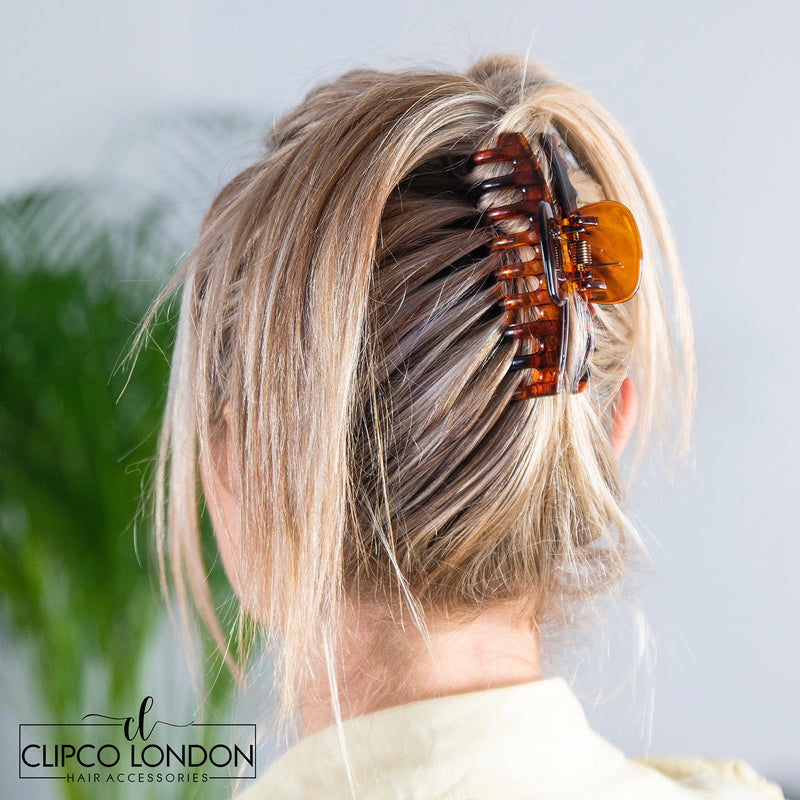 [Australia] - Claw Clip Set Brown and Black Hair Clips For Girls Women Fine Medium Thick Hairs Strong Non Slip Hair Clip 2PCS 2 Count (Pack of 1) 