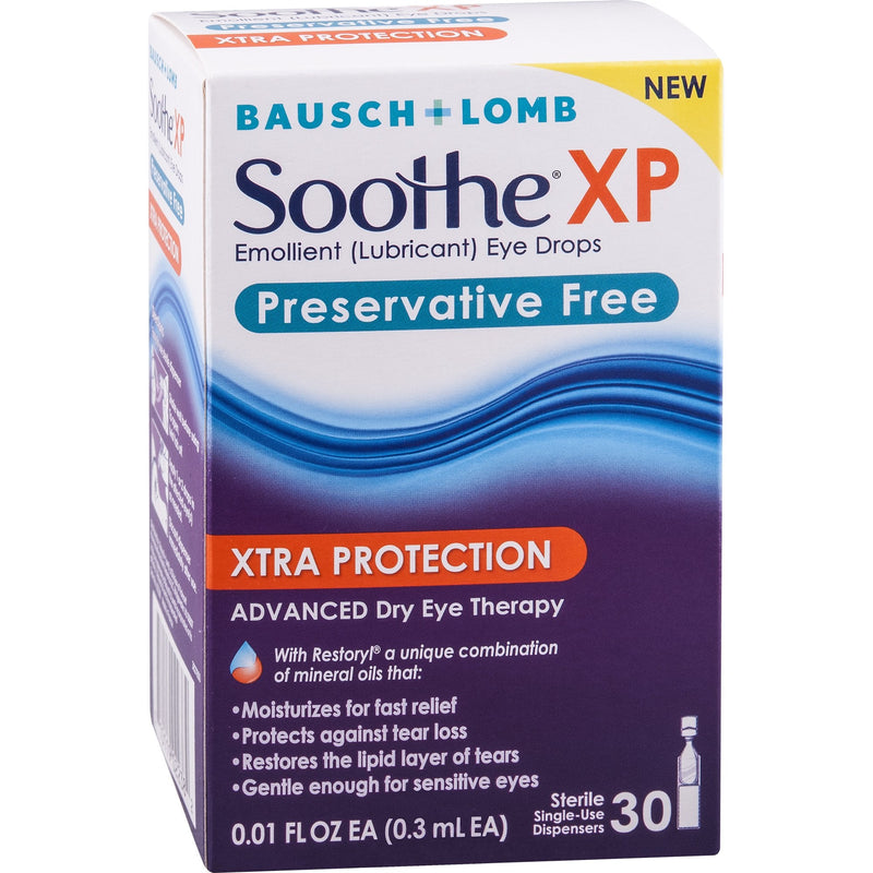 [Australia] - Eye Drops by Bausch & Lomb, Lubricant Relief for Dry Eyes, Soothe XP, Preservative Free, Single Use Dispensers, 0.3 mL, 30 Count 