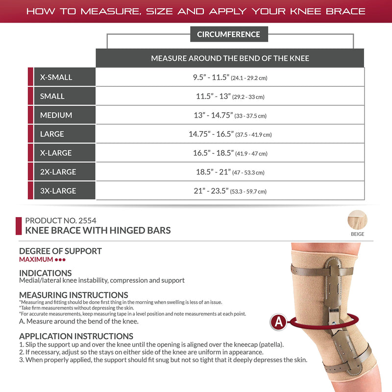 [Australia] - OTC Knee Brace, Hinged Bars, Knit Elastic, Large 