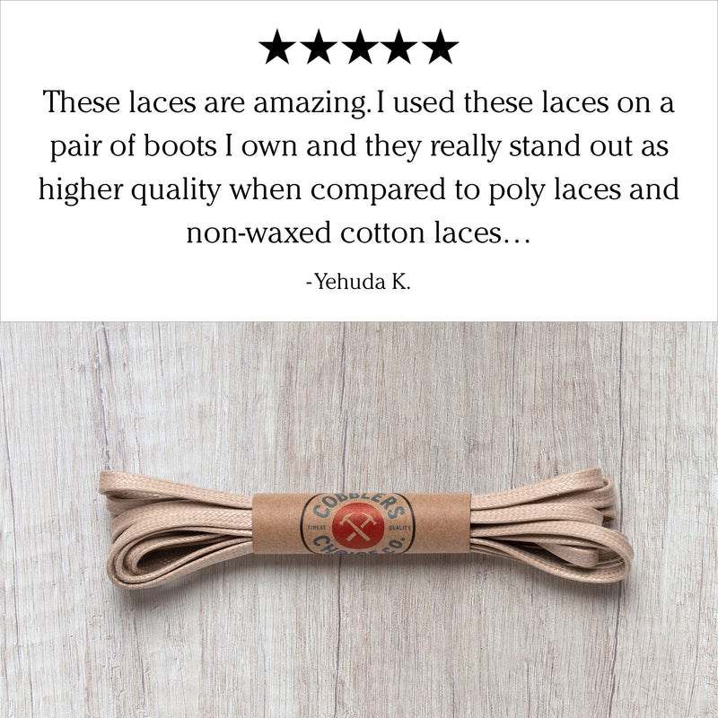[Australia] - Premium Flat Waxed Cotton Boot Laces - Cobbler's Choice Shoe Laces - Durable and Beautiful Laces! 46'' Beige 