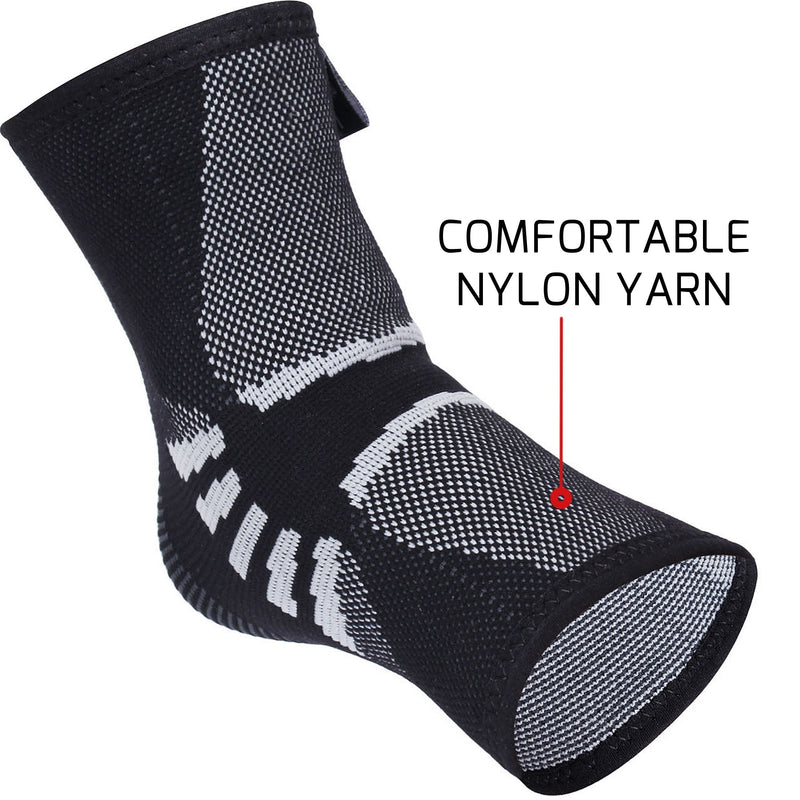 [Australia] - Nordic Lifting Ankle Compression Sleeves (1 Pair) - Support for Injury Recovery & Prevention - (Grey, X-Large) 