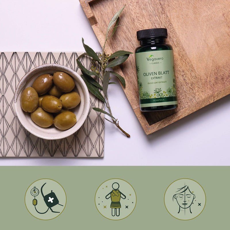 [Australia] - Olive Leaf Extract Vegavero® | Highest Strength: 7500mg (15:1) - 40% Oleuropein | Olive Leaves from Spain | 90 Vegan Capsules 