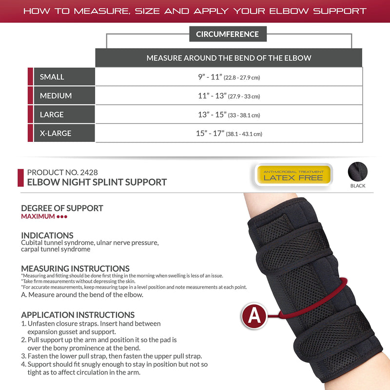 [Australia] - OTC Elbow Splint, Night Splint Immobilizer and Brace Support, Small, Black 