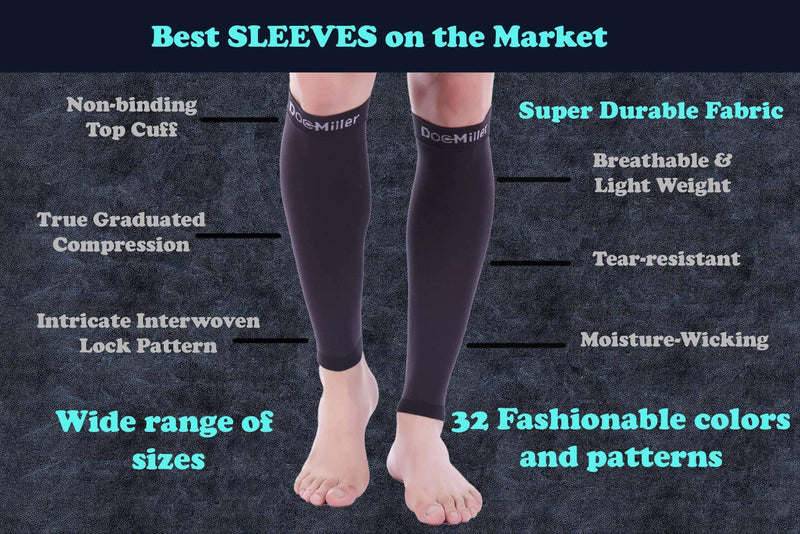 [Australia] - Doc Miller Calf Compression Sleeve for Men & Women - Fast Leg Pain Relief from Shin Splints, Varicose Veins - All Day Calf Support for Running, Travel & Everyday Use Yellow.Blue Medium 