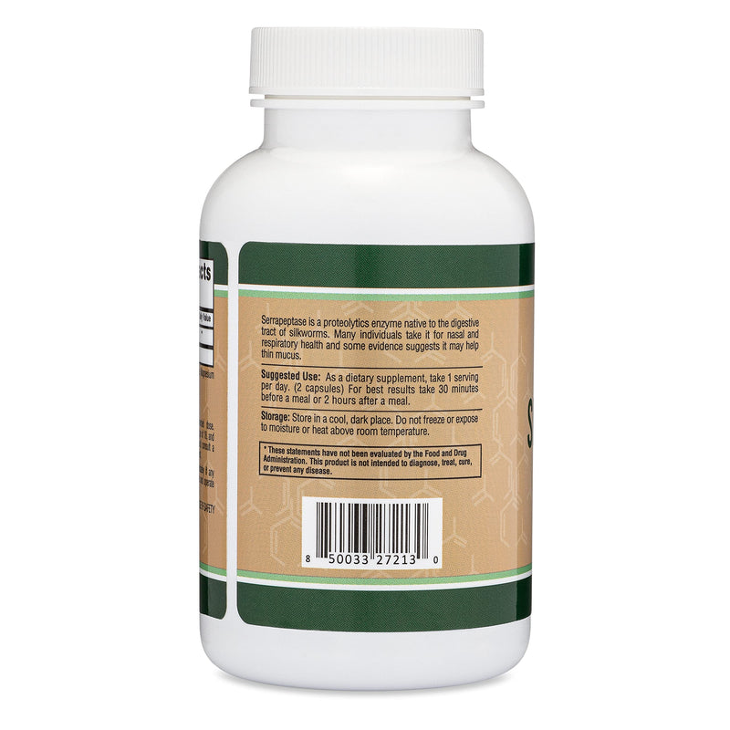 [Australia] - Serrapeptase 240,000 SPU Max Potency (120 Vegan Capsules) Proteolytic Enzyme for Sinus, Respiratory and Joint Health (Manufactured and Tested in The USA) by Double Wood Supplements 