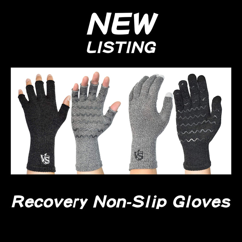 [Australia] - Vital Salveo Full Finger Touchscreen Arthritis Gloves NonSlip Carpal Tunnel-Pair-Dark Grey-M Dark Grey Full Finger-M 