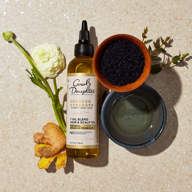 [Australia] - Carol’s Daughter Goddess Strength 7 Oil Blend Hair & Scalp Oil, Hair Product and Treatment Made with Castor Oil, Olive Oil, Vitamin E, Jojoba Oil- For Wavy, Curly, Coily, Natural Hair, 4.2 fl oz Hair Oil 