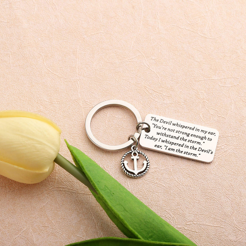 [Australia] - FUSTMW Inspirational Gifts I Am The Storm Keychain Motivating Jewelry Encouragement Gift silver 