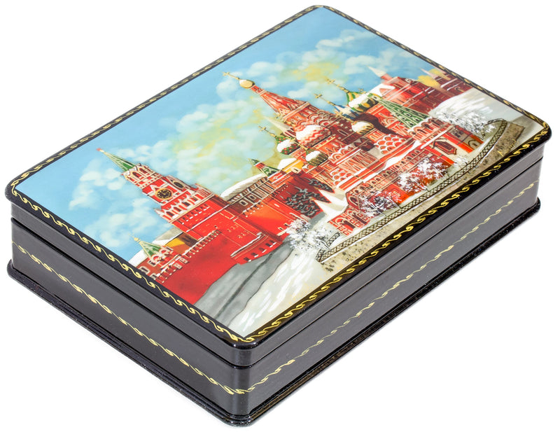 [Australia] - craftsfromrussia Russian Lacquer Miniature - Jewelry Trinket Box - Moscow at Winter - Big Size - Hand Painted in Russia (Big, Style K) 