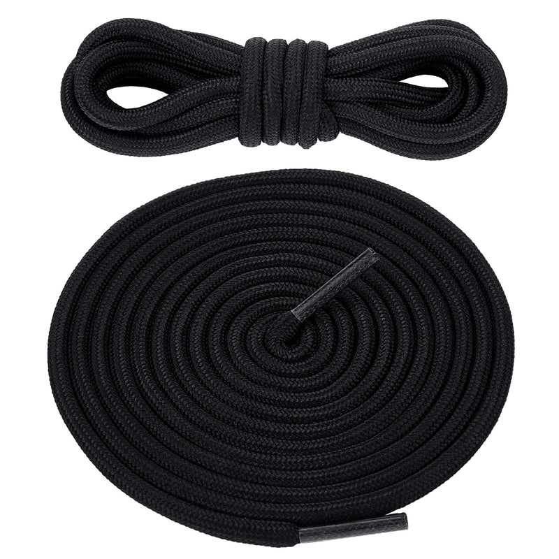 [Australia] - (2 Pair) Shoelaces Round Athletic Shoes Lace - For Sneaker and Hiking Boot Laces 31" 01 Black 