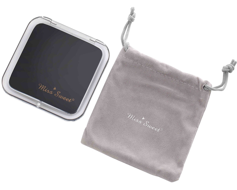 [Australia] - Miss Sweet Compact Mirror for Purse Pocket Mirror True image&5X magnification (Black) Y1 Black 5x/1x 