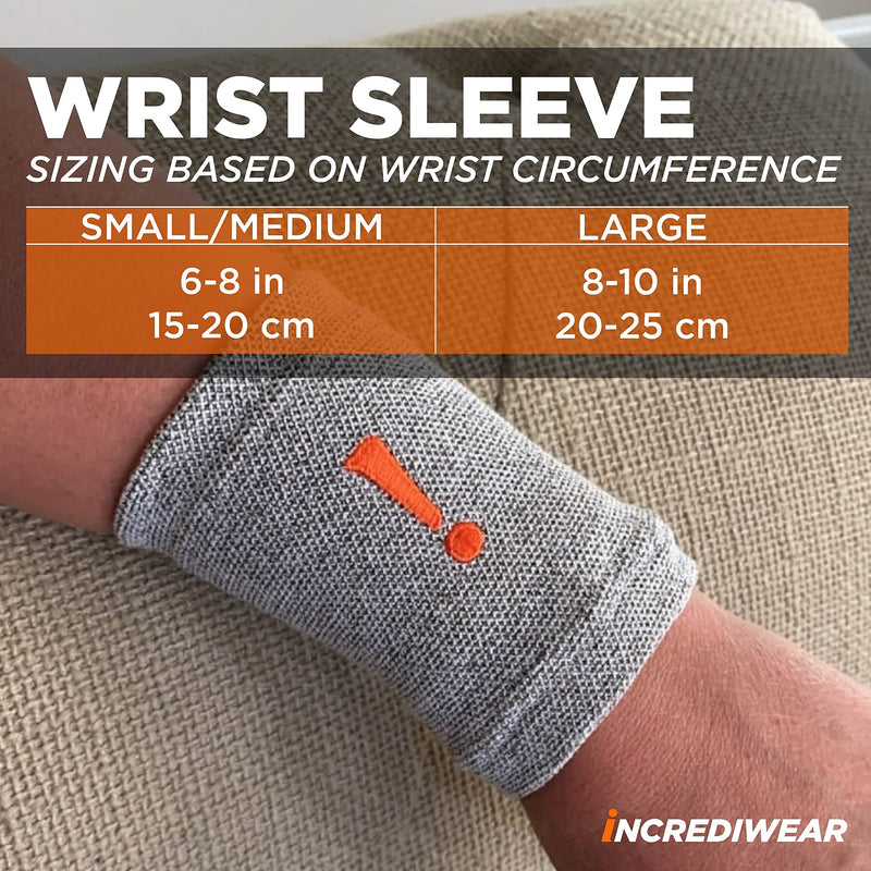 [Australia] - Incrediwear Wrist Sleeve – Wrist Brace for Women and Men to Help with Swelling, Inflammation, Joint Pain Relief and Offers Wrist Support & Recovery (Grey, S/M) Grey Small/Medium 