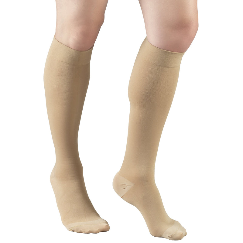 [Australia] - Truform Short Length Surgical Stockings, 18 mmHg Compression for Men and Women, Reduced Length, Closed Toe, Beige, Medium Medium (1 Pair) 