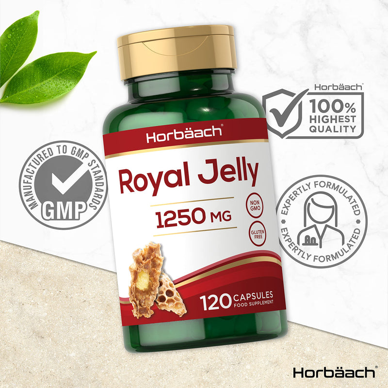 [Australia] - Royal Jelly Capsules | 1250mg | 120 High Strength Capsules | No Artificial Preservatives | by Horbaach 