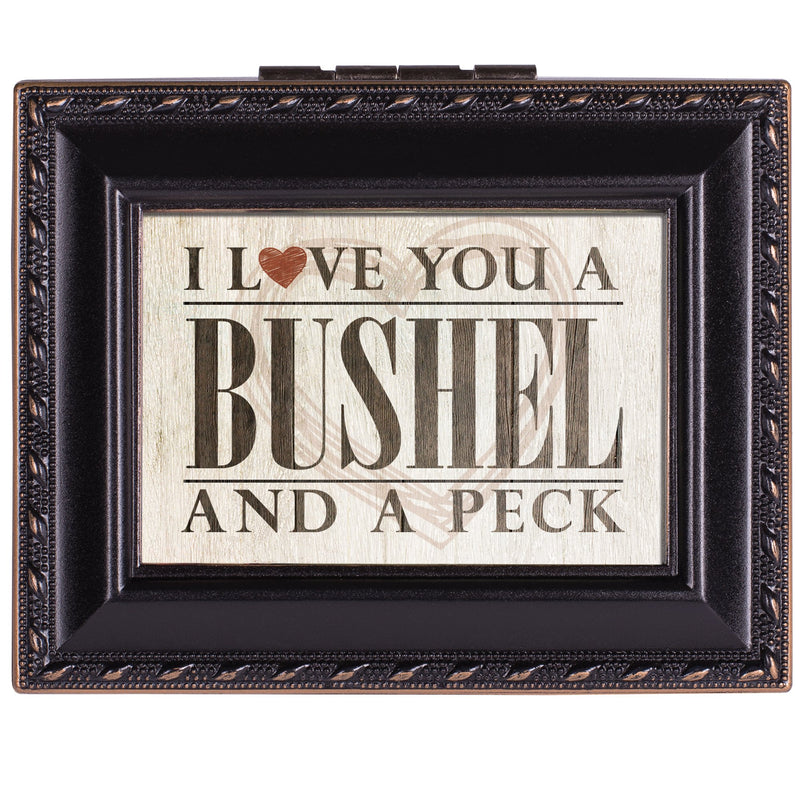 [Australia] - Cottage Garden I Love You a Bushel and a Peck Black Rope Trim Square Treasure Jewelry Box 
