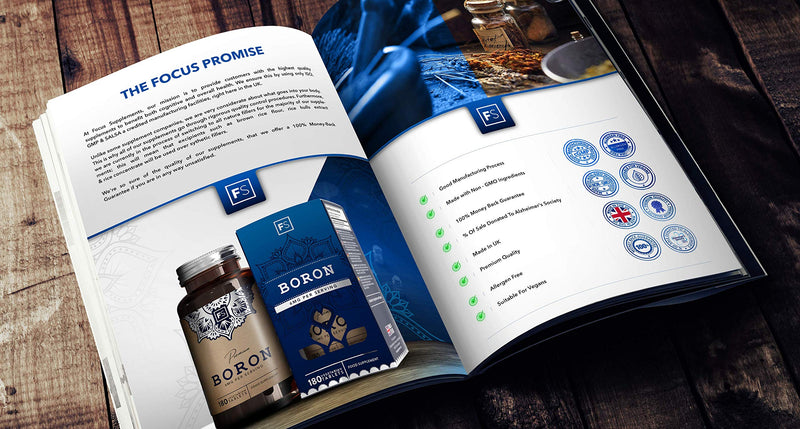 [Australia] - FS Boron Supplement | 180 Chelate Vegan Tablets | 6mg Per Serving - 3 Month Supply | Nootropic Supplements | Gluten, Dairy Free & Non-GMO | Made in The UK in ISO Licensed Facilities 180 Count (Pack of 1) 