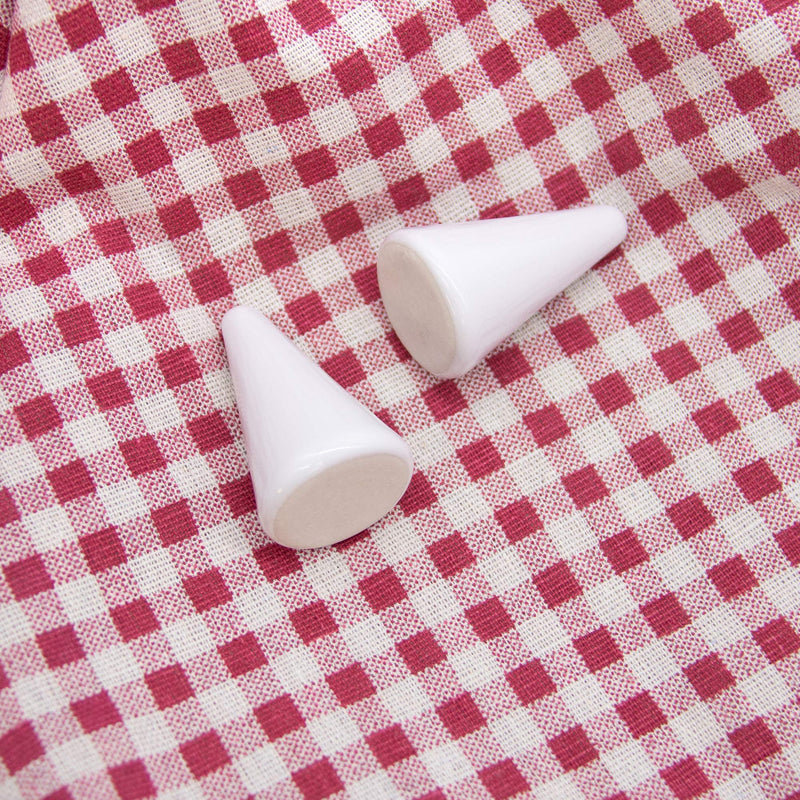 [Australia] - AUEAR, Cone Ceramic Ring Holder Tower Cone Shaped Display Stand for Jewelry Ring Wedding Ring (White, 2-Pack) 2 Pack White 